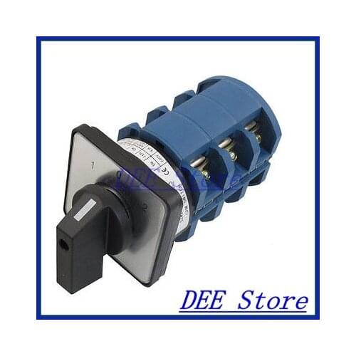 AC 660V 63A 12 Terminals 3 Positions Latching Rotary Cam Changeover Switch