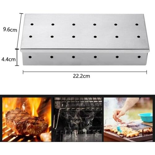 Portable Indoor And Outdoor Charcoal Barbecue Grill Meat Dipped Smoke Accessories Smoke Box Barbecue Tools Kitchen Accessories