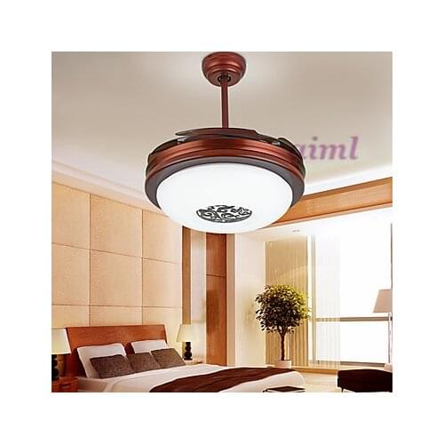 42inches 108cm Ceiling Fan Retro Country Nickel Feature for LED MetalLiving Room Bedroom Dining Room