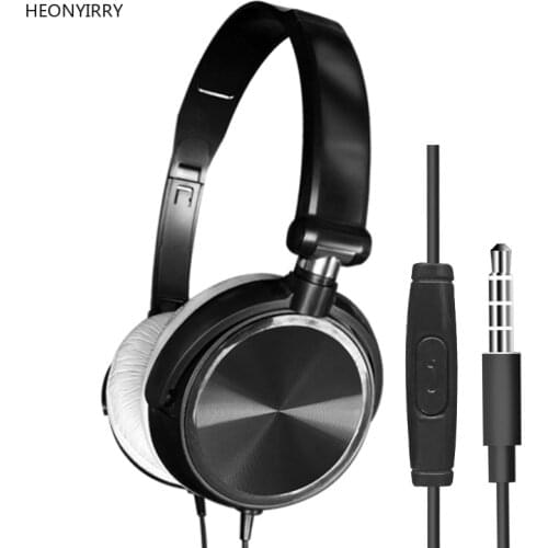Wired Headphones With Microphone Over Ear Headsets Bass HiFi Sound Music Stereo Earphone For Sony iPhone Xiaomi Huawei PC