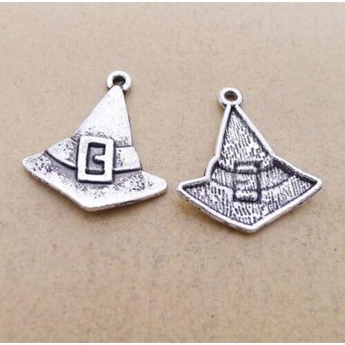 RAINXTAR Fashion Alloy Jewelry Making Magic Hat Pendant Charms For Kids 22*25mm 10pcs AAC1503