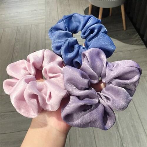 INS Solid Scrunchie Elastic Hair Bands Girls Ponytail Holder Soft Hair Ties Rope Headband Women Hair Accessories