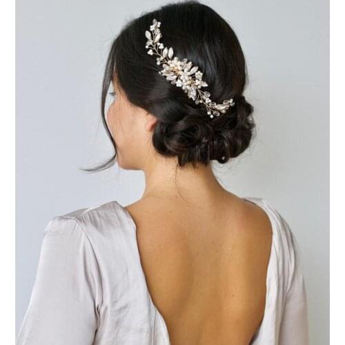 Bride Comb Wedding Crystal Hair Combs Rhinestone Pearl Bridal Hair Women Girls Head Ornaments Wedding Party Jewelry Accessories