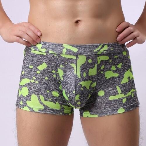 Men Boxers Pink Camouflage Underwear Breathable Shorts Mens Boxers U Pouch Underpants Hombres Boxeador Short Panties Man XXL