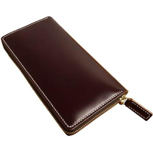 Picangjiangxin Japan import horse hip leather long zipper purse handmade handbags full leather wallet for men wallet