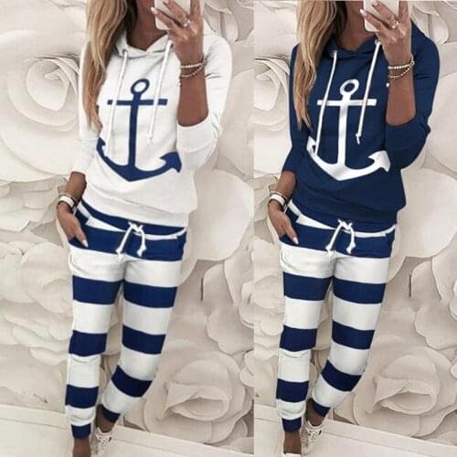 2021 New Spring Womens Tracksuit set Lady patchwork Hooded Sportswear Suit Two Piece set Jumpsuit Long Sleeve pullover+pants