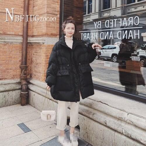 Winter Women Parka Korean Style Solid Color Streetwear Clothes For Women