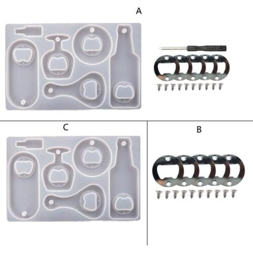 1 Set Bottle Opener Mould Resin Mold Silicone Coaster Molds Head Shape Epoxy Tray Mold for DIY Tray T21F