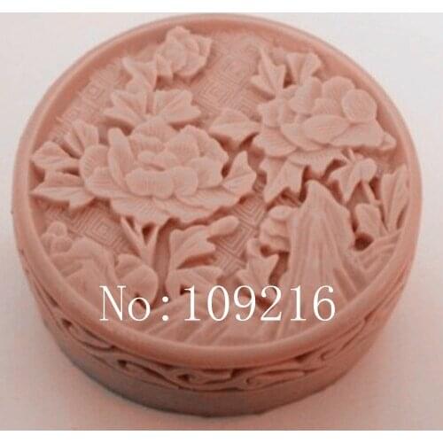 1pcs The Peony Flowers (zx1546) Silicone Handmade Soap Mold Crafts DIY Mold