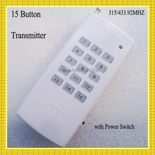 15 Channel 15 Buttons/Key RF Wireless Remote Controller /Radio Controller/Transmitter Receiver Fittings 315MHZ 433MHZ PT2264