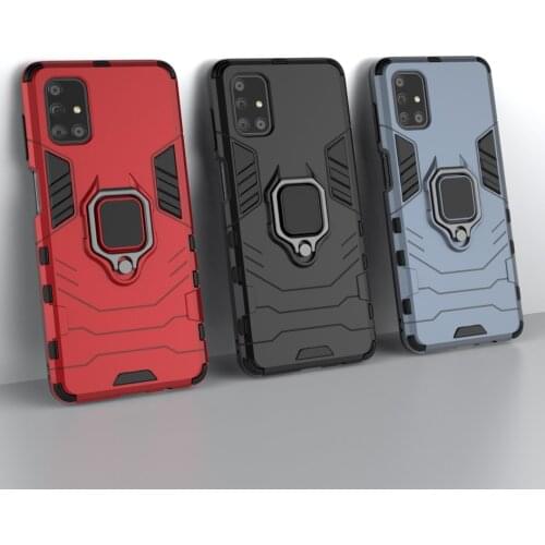 2 in 1 Hybrid Armor Phone Case for Samsung S20 FE 5G A42 M51 Magnetic Ring Holder Stand Cover for Samsung S20 FE M51 Back Cover