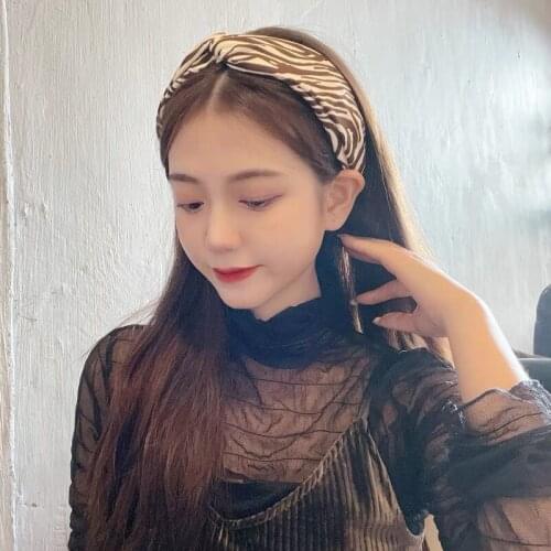 20 PCS/lot New Fashion Women Headband Wide Side Leopard Hairband Cross Knot Casual Turban Adult Headwear Hair Accessories