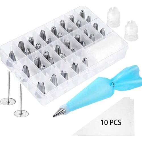42Pcs Silicone Pastry Reusable Icing Piping Baking Cookie Bags Cake Decorating Tools Disposable Icing Piping Bags