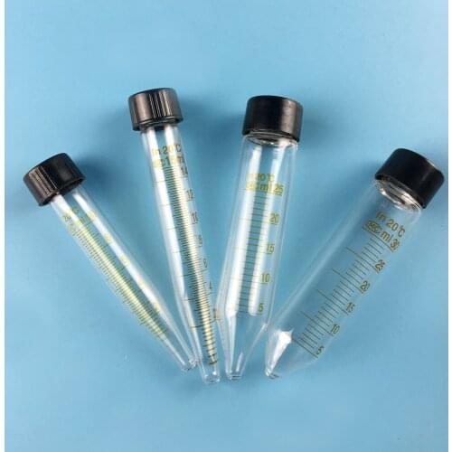 5pcs/lot Glass screw tip bottom test tube with graduated glass centrifuge tube 5ml/10ml//15ml//20ml//25ml//30ml//50ml