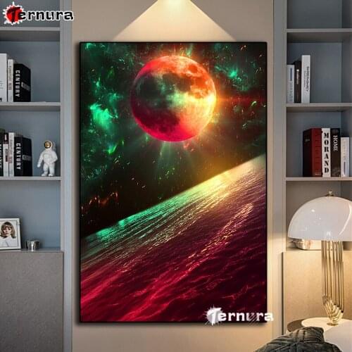 DIY Diamond Painting Night starry sky 5D Crystal square Round Diamond Painting Embroidery Color ocean Diamond Mosaic Home Decor