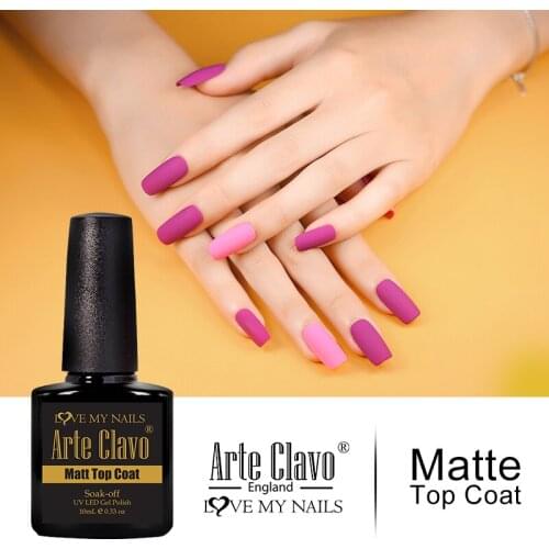 Arte Clavo 10ml Matte Top Gel Nail Polish Primer Base Matt Top Coat Gel Varnish Nail Art Manicure Matt Transparent Soak Off