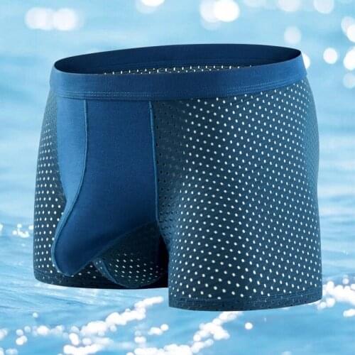 Brand Fashion Ice Silk Mens underwear Briefs Men Mesh Breathable Comfortable Soft Sexy Non-trace Male Pants Boxer Shorts