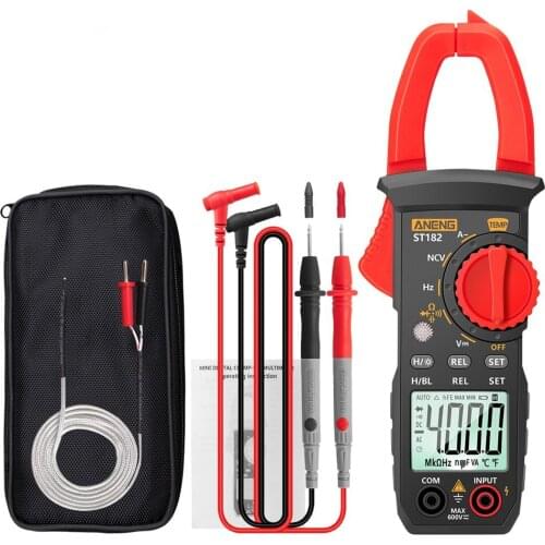 ST181/182 Digital Clamp Meter DC/AC Current 4000 Counts Multimeter Ammeter Voltage Tester Car Amp Hz Capacitance NCV Ohm Test