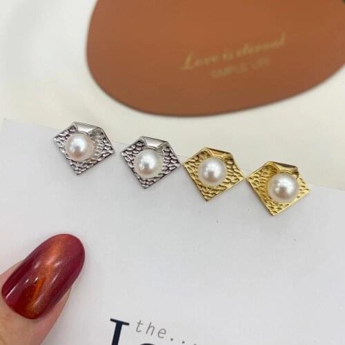 DIY Mounts 925 Sterling Silver Earrings Findings Settings Base Mountings Parts for Coral Pearls Agate Crystal Stones Jade