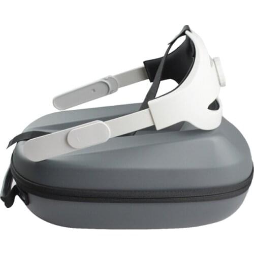 For oculus Quest 2 VR 2in1 PU Storage Bag & Adjustable Replacement Head Strap