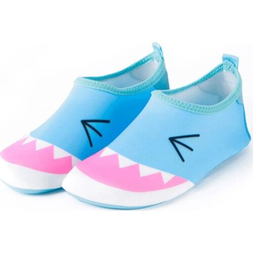2021 Breathable Toddlers Soft Sole Shoes Summer Little Girls Boys Creative Cartoon Shark Mouth Quick-drying Non-slip Beach Shoes