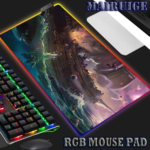 Pirate Ship RGB Gaming Mouse Pad Computer Large Mousepad Backlit XXL Mouse Pads LED Gamer Mause Carpet 900x400 Desk Mat for CS