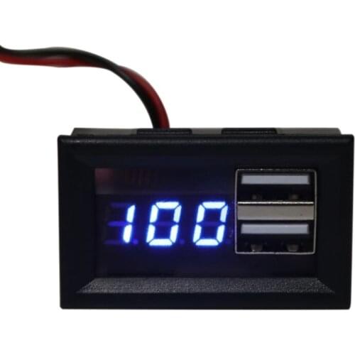 12V Battery Capacity Indicator Voltage Gauge Power Meter with QC 2.0 3.0 Quick Charge USB Output