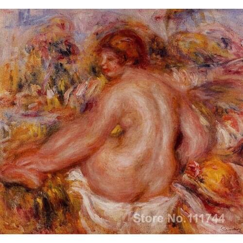 Oil painting of women After Bathing Seated Female Nude Pierre Auguste Renoir artwork for sale Handmade High quality