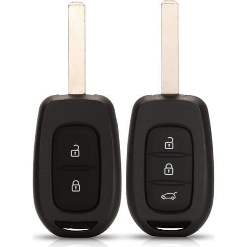 Bilchave 10pcs 2/3 Buttons For Renault Duster Sandero Logan Clio Captur Laguna Remote Car Key Shell Case VA2 Blade Replacement