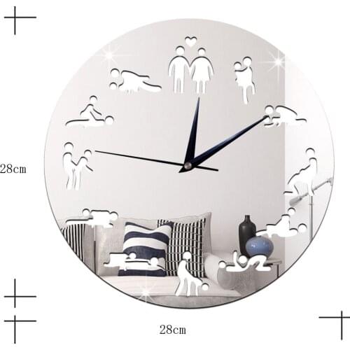 GZ016 Creative 3D Acrylic Study Bedroom Living Room Wall Clock
