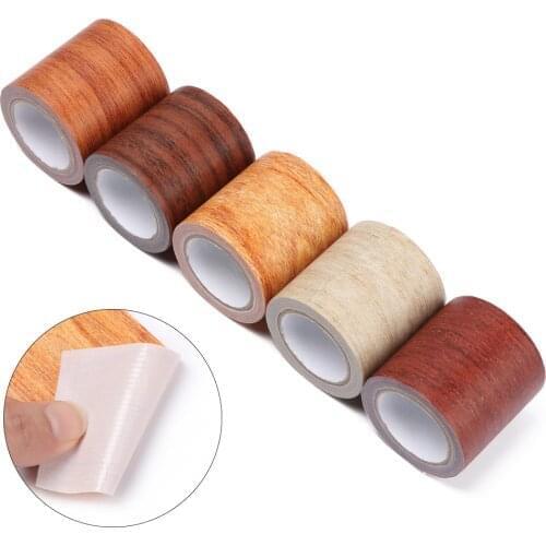 4.75m/Roll Repair Adhensive Duct Tape Floor Furniture Renovation Skirting Line Sticker Realistic Wood Grain Home Decoration