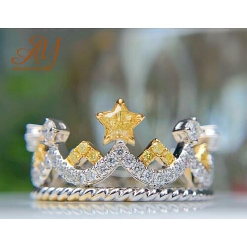 Anillos Yuzuk 925 Sterling Silver Topaz Gemstone Wedding Party Engagement Crown Rings For Women Girls Fine Jewelry Wholesale