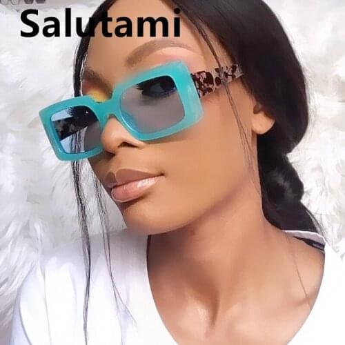 2021 New Fashion Brans Small Square Candy Color Sunglasses For Women Vintage Gradient Leopard Sun Glasses Female Elegant Shades