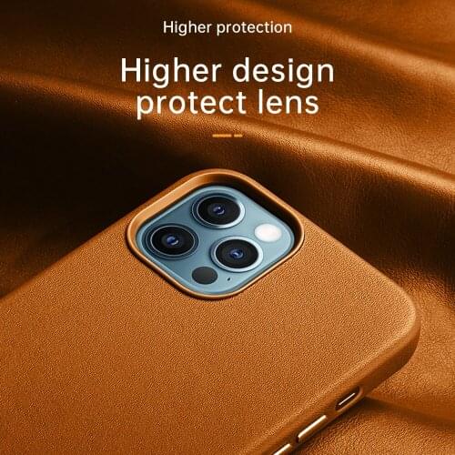 Original Magnetic Genuine Leather Black Cover for Apple iPhone 12 Pro Max Accessories Case iPhone 12 mini Shockproof Case