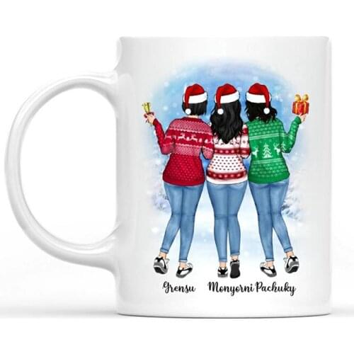 Personalized White Coffee Mug Best Friends Girls Gift Ceramic Cute Mugs Coffee Mugs Tazas De Ceramica Creative Custom Gifts