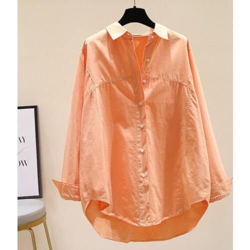 Early Spring Shirt Womens Button Up Tops Casual Lapel Long-sleeve Shirts 2021 New Korean Loose Blouse Pink White Blouses Blusas