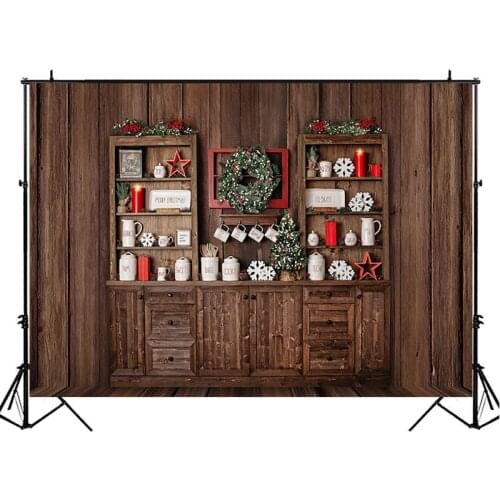 Christmas Backdrop Wooden Modern Cupboard Photo Background Event Party Decor Portrait Photo Shoot Studio Photo Booth Props