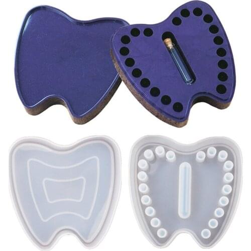 3D DIY Silicone Mould Glue Drop Epoxy Resin Mold Baby Tooth Hair Memorial Box Storage Box Mirror Silica Gel Mold Jewelry Tools