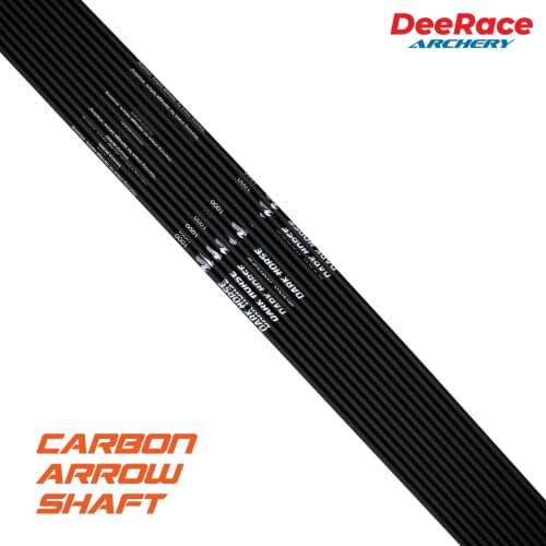 6 pcs 31 Inches Recurve Bow Archery ±0.006 Carbon Arrow Shaft for Target Spine 600# 900# 1000# Without Vanes Pin Nock Point