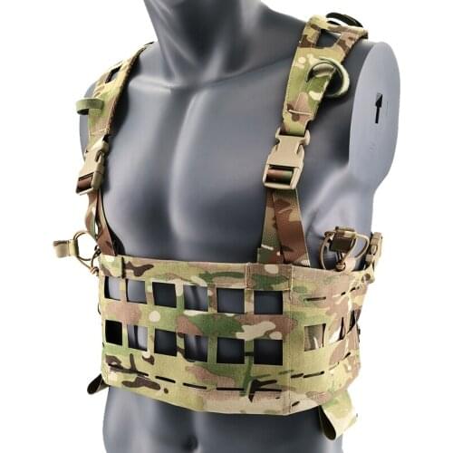 Tactical Air Light Chest Rig Military Airsoft Laser Cutting Molle Chest Hanging 500D Cordura Multicam Vest Gear