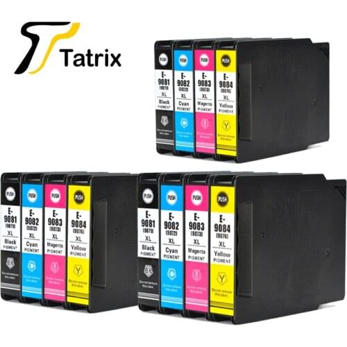 Tatrix For Epson T9081 T9082 T9083 T9084 Ink Cartridge T9071 BK/C/M/Y For Epson WorkForce Pro WF-6090DW 6590DWF Printer