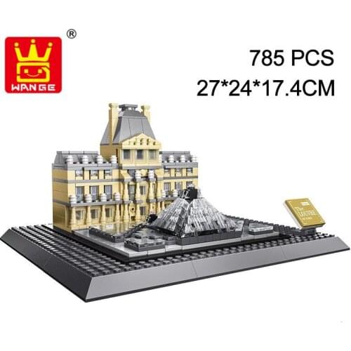 WANGE 7017 Louvre Of Paris Action Model Building Blocks Set Bricks Kits Architecture Series 2018 Educational Toys For Children