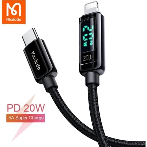 Mcdodo PD 20W USB Type C To Lightning 3A Fast Charging Cable For iphone 11 12 Pro Max X Xs Xr 7 Plus ipad Pro Charger Data Cable