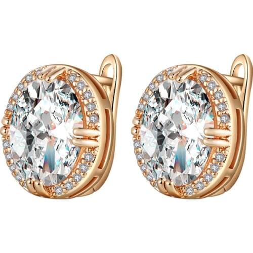 Trendy Oval Cubic Zirconia Beads Stud Earrings for Women Exquisite CZ Gem Stone Charm Earrings Fashion Jewelry Accessory Gifts