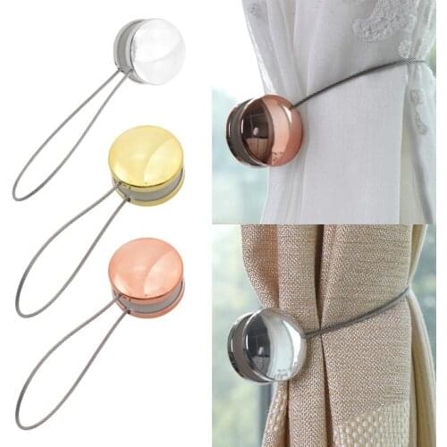 1Pcs/ 2Pcs Magnetic Wire Tie backs Buckles Holdback for Voile/Net Curtains Decor