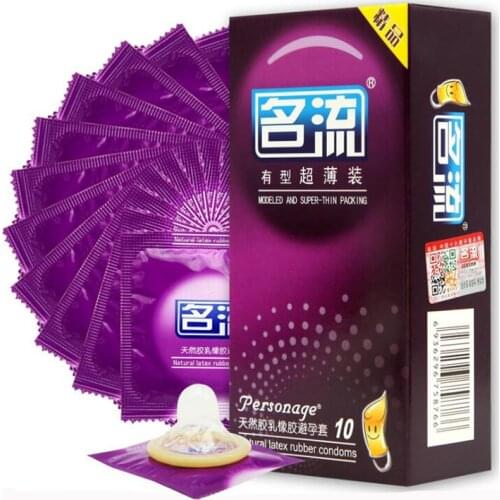 10 PCS Contraception Rubber Sex Toys 6 types Natural Latex Condoms For Men Sex Delay Ejaculation Penis Cock Lubricated Condoms