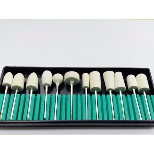 12 PCS Dental Lab Wool Polishing Burs Polishing Brushes For Rotary Tools