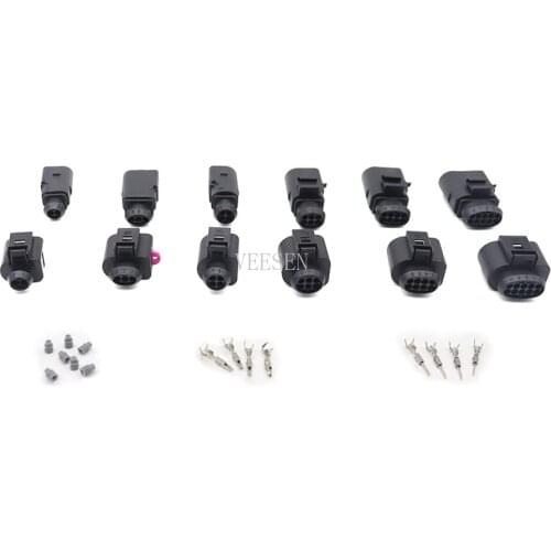 2P/3P/4P/6P/8P/10P Waterproof Connector 0.5-0.8mm2 1.5 Sereis Automotive Water Temperature ABS Sensor Plug for VW Car Black