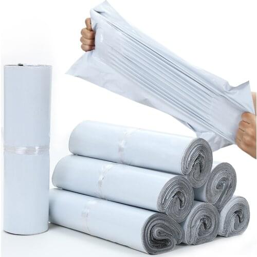 50pcs/Lots White Courier Bag Express Envelope Storage Bags Mail Bag Mailing Bags Self Adhesive Seal Plastic Packaging Pouch