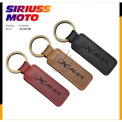 Motorcycle Cowhide Keychain Key Ring Case for Yamaha XMAX Scooter X-max Key Chain